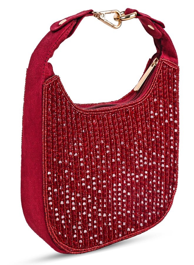 MARKQUES Red Crystal Handheld Embellished Handbag - Image 4